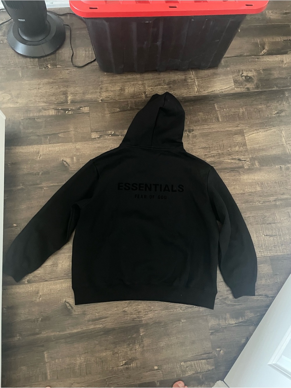Fear of God Essentials Black Zip Up Hoodie